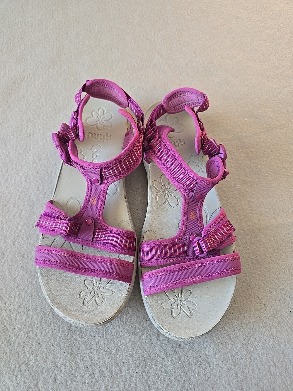 Ahnu Women's Purple Adjustable Active Sandals Hiking, Walking, Trail Comfort